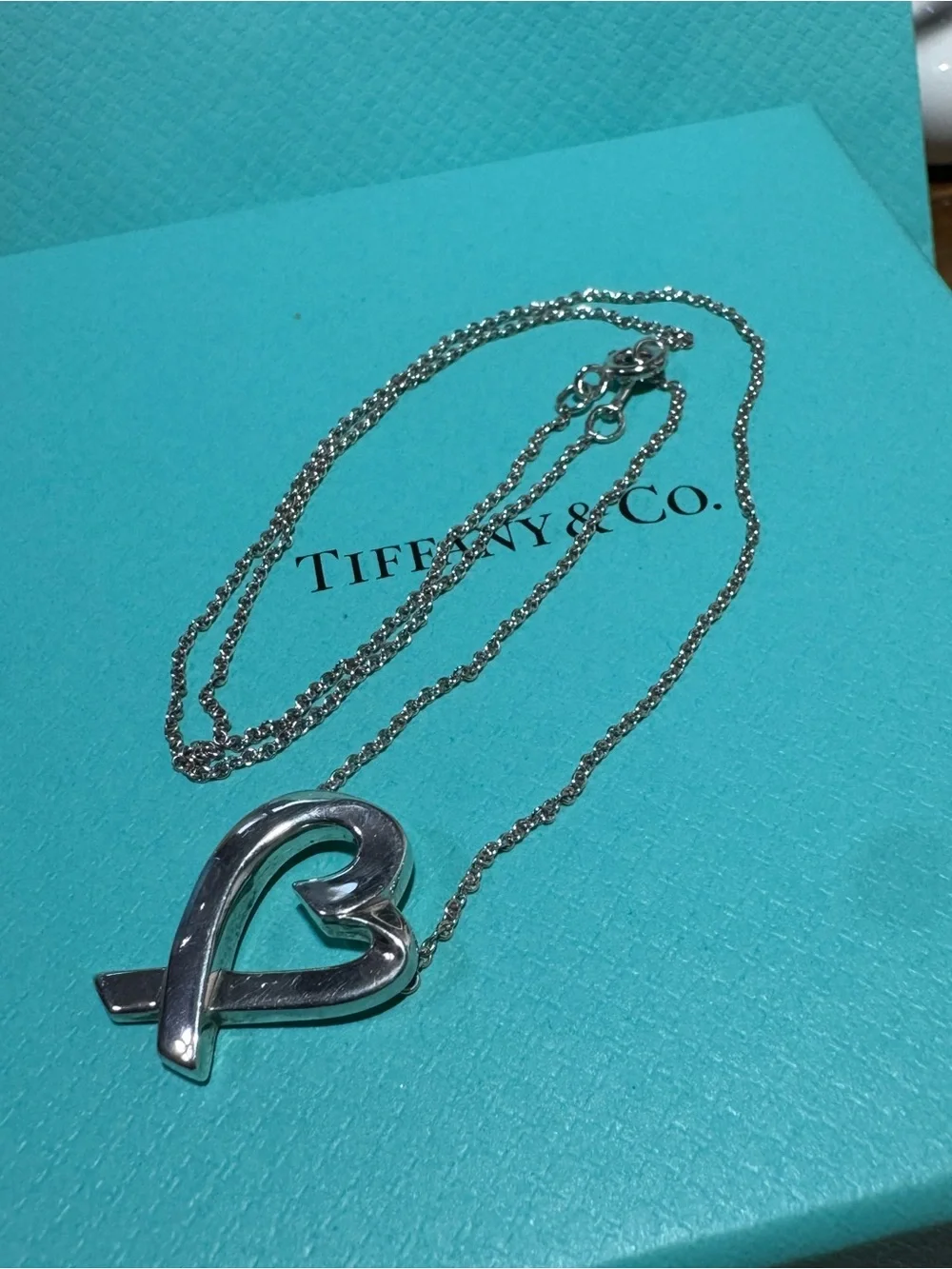 Tiffany & Co. Paloma Picasso Silver Heart Pendant Necklace